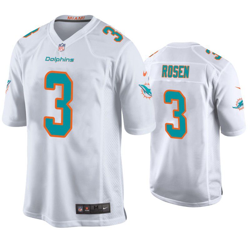Men Miami Dolphins 3 Josh Rosen Nike White Game NFL Jersey
